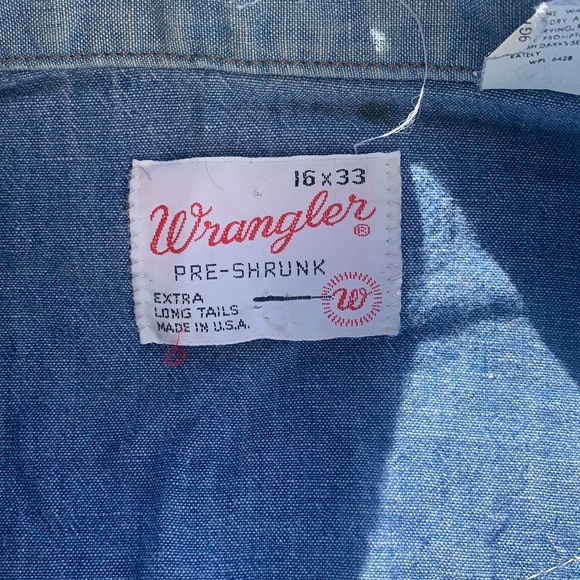 Vintage 1960 men’s wrangler pearl snap denim shirt - Picture 3 of 12